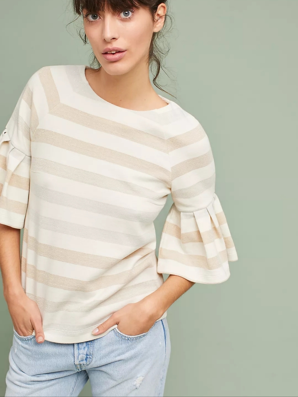 Maeve Helsa Bell Sleeve Knit Top